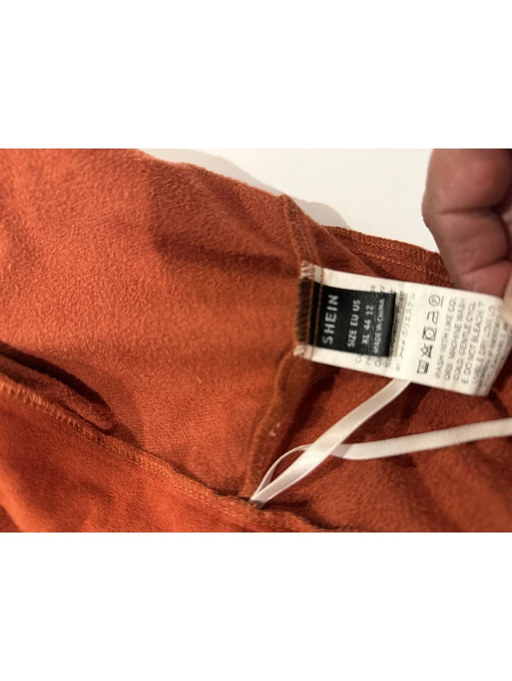 Shein Rust fringe mini skirt beautiful and sexy look. Size XL stylish suede